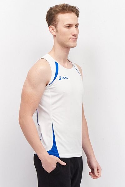 Asics Men Sportswear Fit Sleeveless Training Tank Shirt, White
