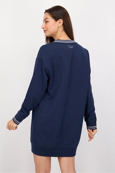 SKECHERS Women Sportswear Fit Long Sleeve TrainingSweatshirts Dress, Navy