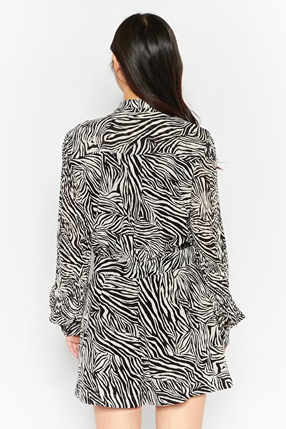 Michael Kors Women Animal Print Playsuit, Black Combo