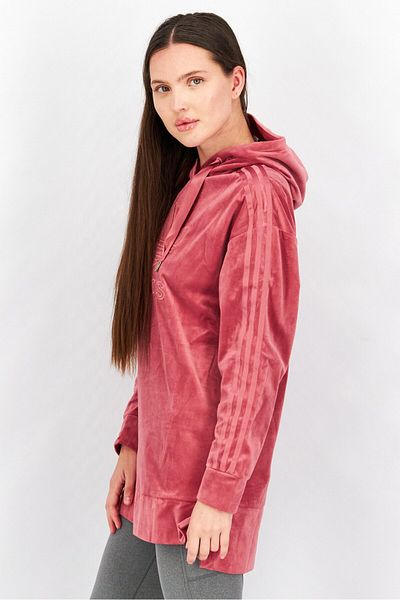 adidas Women Sportswear Fit Long Sleeve Training Hooded Sweatshirt, Light Maroon