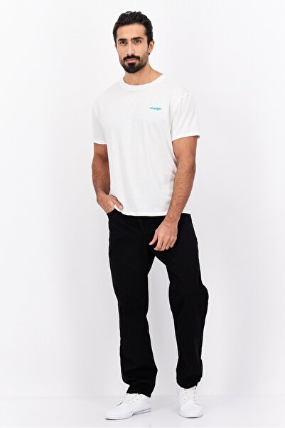 WRANGLER Men Crew Neck Short Sleeve Brand Logo T-Shirt, White