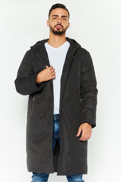 Lacoste Men Solid Hooded Jacket, Black
