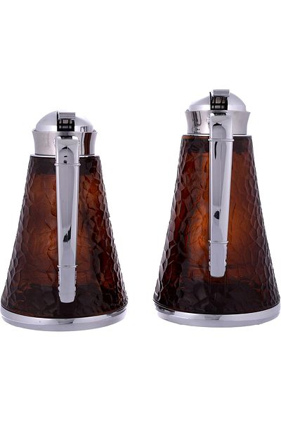 ALSAIF Coffee And Tea Vaccum Flask Set In Burgundy/chrome / Leak-proof And Keeps Drinks Hot 1.0/0.7 Liter