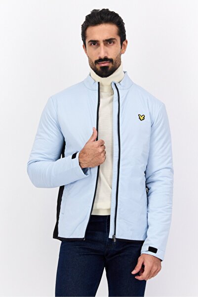 Lyle & Scott جاكيت بومبر بشعار العلامة التجارية للرجال، أزرق فاتح
