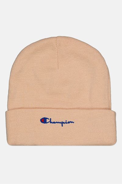 Champion Men Embroidered Logo Knitted Beanie, Light Peach
