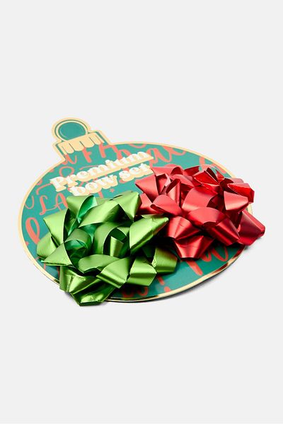 Votum 2 Piece Premium Christmas Wrapping Bows Set, Red