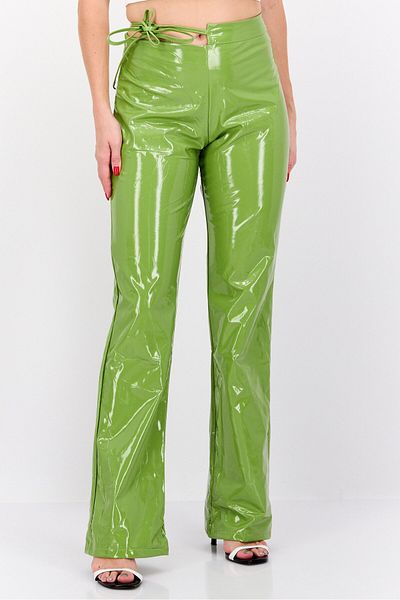 Missyempire Women Regular Fit Solid Wide Leg Pants, Green