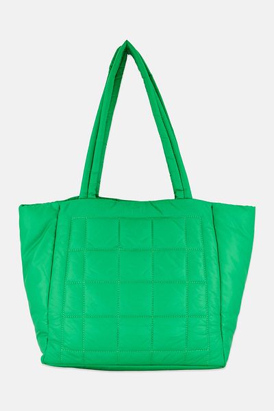 Michael Kors Women Textured Tote Bag 30 H x 45 L x 15 W Cm, Green