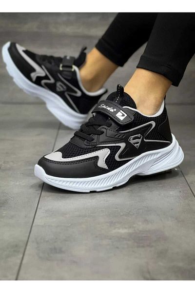 WEBORN Pantofi de sport unisex din plasă - Pantofi sport ușori cu expresie alb-negru ploios