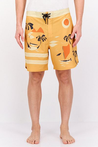 Hurley Men Graphic Board Shorts, Yellow Combo
