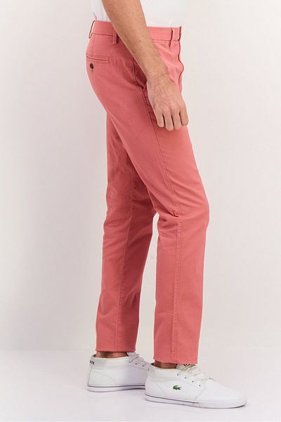 GAP Men Slim Fit Solid Straight Leg Pants, Burgundy