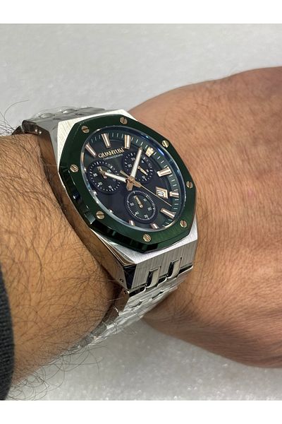 Quantum Zimrute Green Dial Hunter Special Series 100% Steel Chorograph 100 m 50 mm