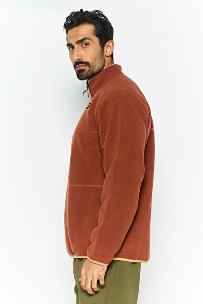 Hurley Men Sportswear Fit Long Sleeve Half Zip Training Jackets, Rust Brown