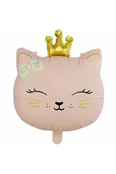 kidspartim بالون من رقائق القطط بتفاصيل تاج وردي قديم مقاس 46.5x60 سم