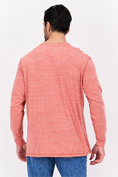 True Grit Men Crew Neck Long Sleeves Heather T-Shirt, Red