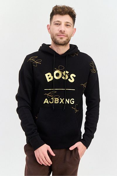 Hugo Boss Men Graphic Long Sleeves Hooded Sweatshirt, Black