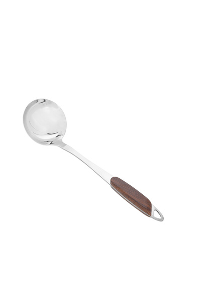 DELCASA Stainless Steel Soup Ladle, Wood Finish Handle, DC2146