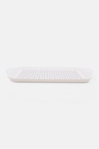 Oggi Corporation Plastic Serving Tray 44 X 29 Cm, White