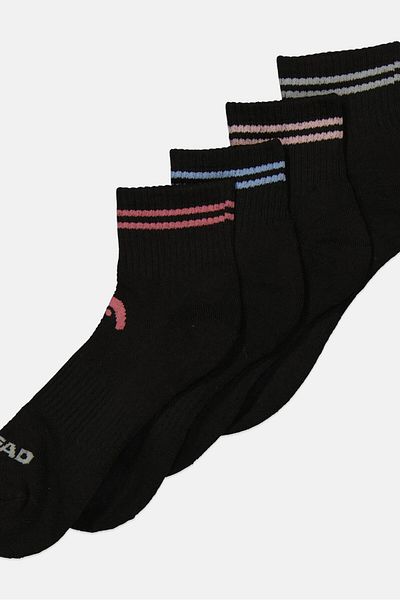 Head Women 6 Pairs Brand Logo Outdoor Socks, Black Combo