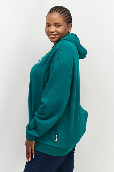 Aston Martin Women Hooded Long Sleeve Brand Logo Sweatshirt, Green