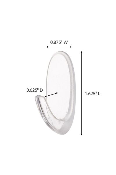 COMMAND 17091CLR-ES COMMAND(TM) MEDIUM CLEAR HOOKS WITH CLEAR STRIPS