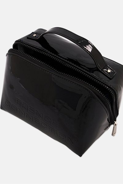 French Connection Women Brand Logo Cosmetic Pouch, Black