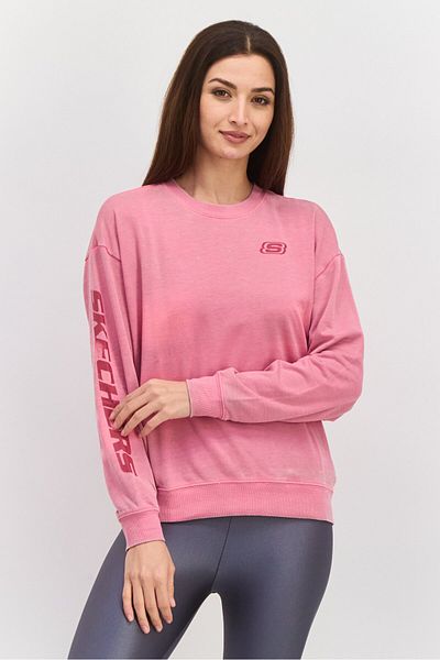 SKECHERS Women Sportswear Fit Short Sleeve Sweatshirt, Pink