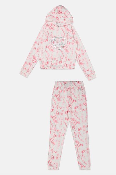 Body Glove Kids Girl 2 Pieces Tie Dye Hoodie And Sweatpants Set, Multicolor