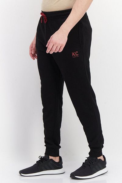 Kenneth Cole Men Sportswear Fit Brand Logo Sports Training Jogger Pants, Black