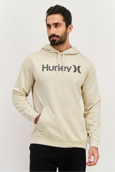 Hurley Men Sportswear Fit Long Sleeve Outdoor Hoodies, Cream