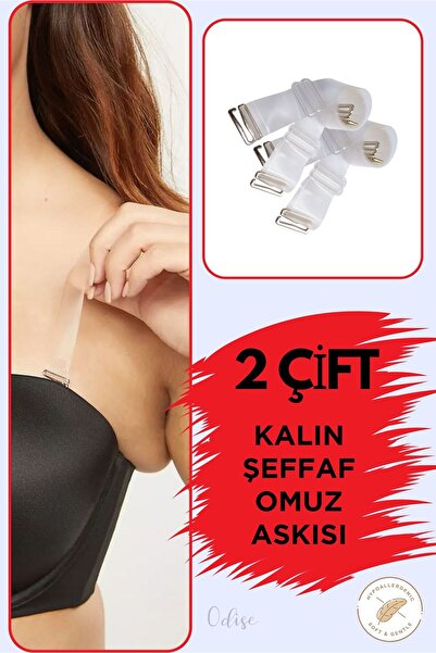 ODISE Thick Transparent Shoulder Strap for Push up Bras (4 Pieces)