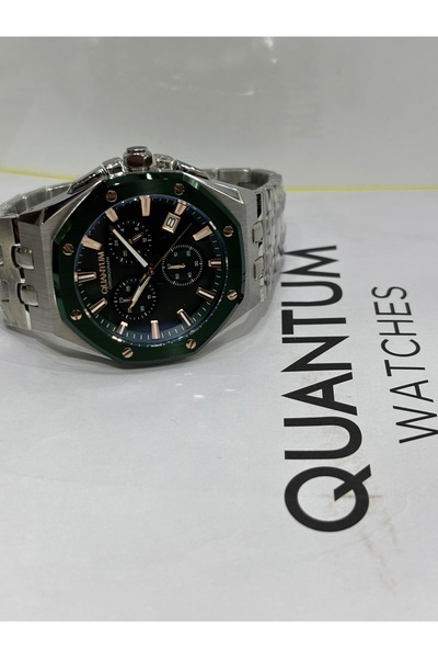 Quantum Zimrute Green Dial Hunter Special Series 100% Steel Chorograph 100 m 50 mm