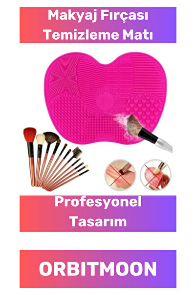 Orbitmoon Özel Tasarım Pratik Silikon Yıkanabilir Kurutulabilir Makyaj Fırçası Süngeri Temizleme Matı Aparatı