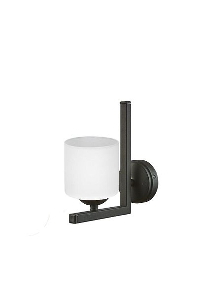 ABAJUR EVİM Mostar Black Case White Glass Sconce