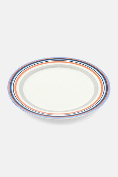 Maxwell & Williams Ceramic Stripe Plate , White Combo