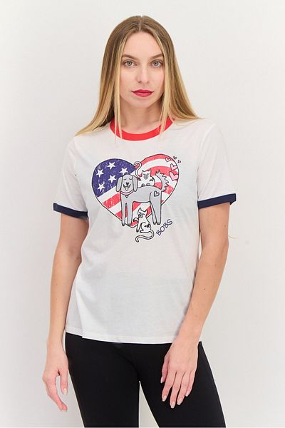 BOBS from Skechers Women Sportswear Fit Short Sleeve Outdoor T-shirt, White