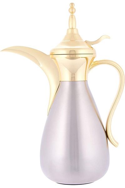 ALSAIF Coffee And Tea Vacuum Flask Size: 1.0 L Color: Silver/gold