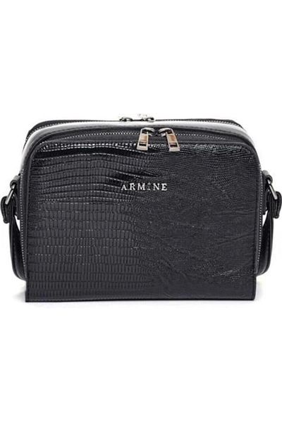 Armine Arm-228 Women's Black Crocodile Crossbody Bag