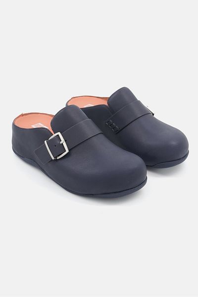 Fitflop Women Shuv Buckle-strap Slip On Clogs, Navy Blue