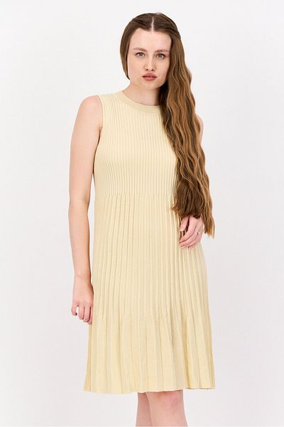 Esprit Women Pleated Mini Dress, Beige