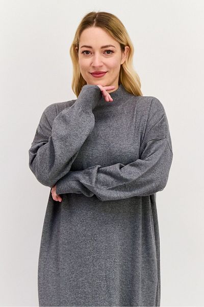 Esprit Women Knitted Sweater Dress, Heather Grey