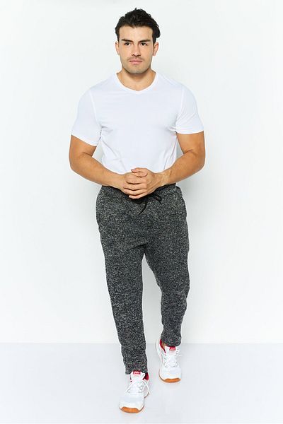 BKC Men Regular Fit Textured Jogger Pants, Charcoal