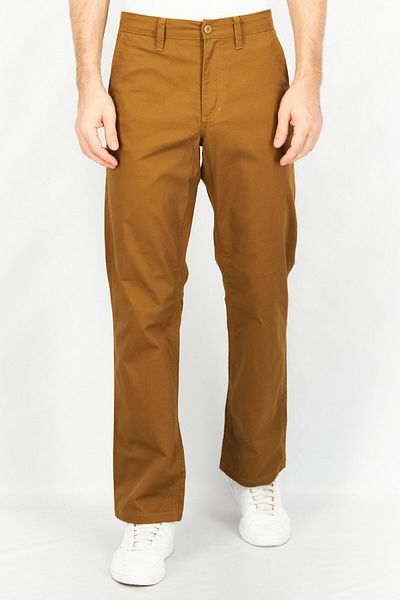 CELIO Men Loose Fit Solid Stretchable Chino Pants, Brown