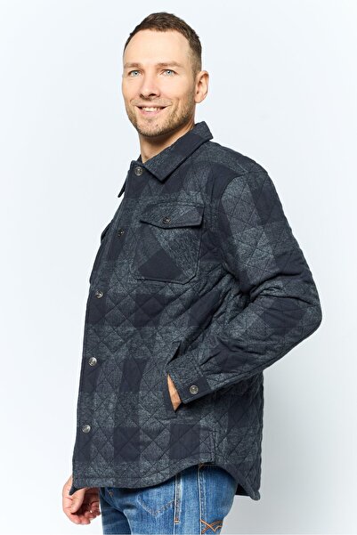 Silver Jeans Co. Men Quilted Jacket Shirt, Grey