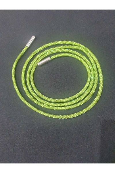 ESRA ŞELEM Green Color Crystallized Rhinestone Tracksuit and Sweatshirt Hood Rope Rhinestone Rope Ribbon Cord Laces