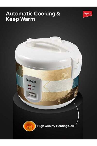 İMPEX Electric Rice Cooker Rc 2803 - 1.8l 700w Kitchen Cooking, White