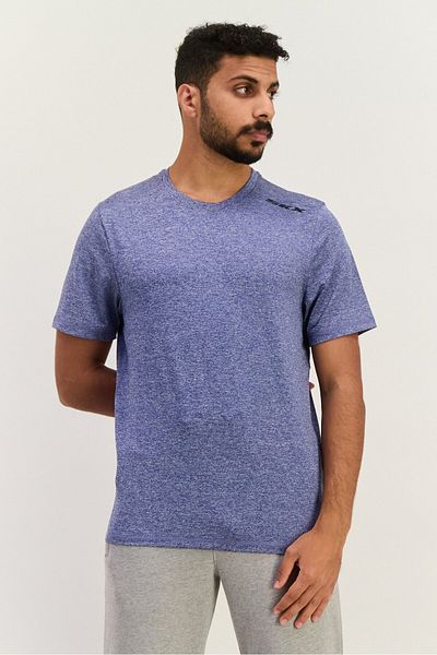 SKECHERS Men Sportswear Fit Short Sleeve Training T-shirt, Heather Blue