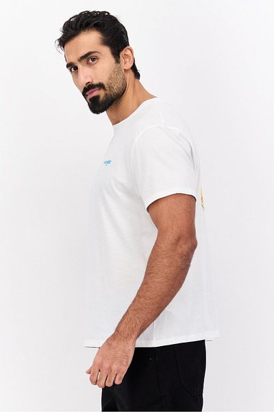 WRANGLER Men Crew Neck Short Sleeve Brand Logo T-shirt, White