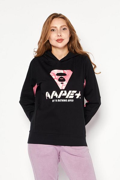 Aape By A Bathing Ape Women Sportswear Fit Long Sleeves Training Sweatshirt, Black