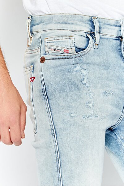 Diesel Men Skinny Fit Washed Stretchable Denim Jeans, Late Blue